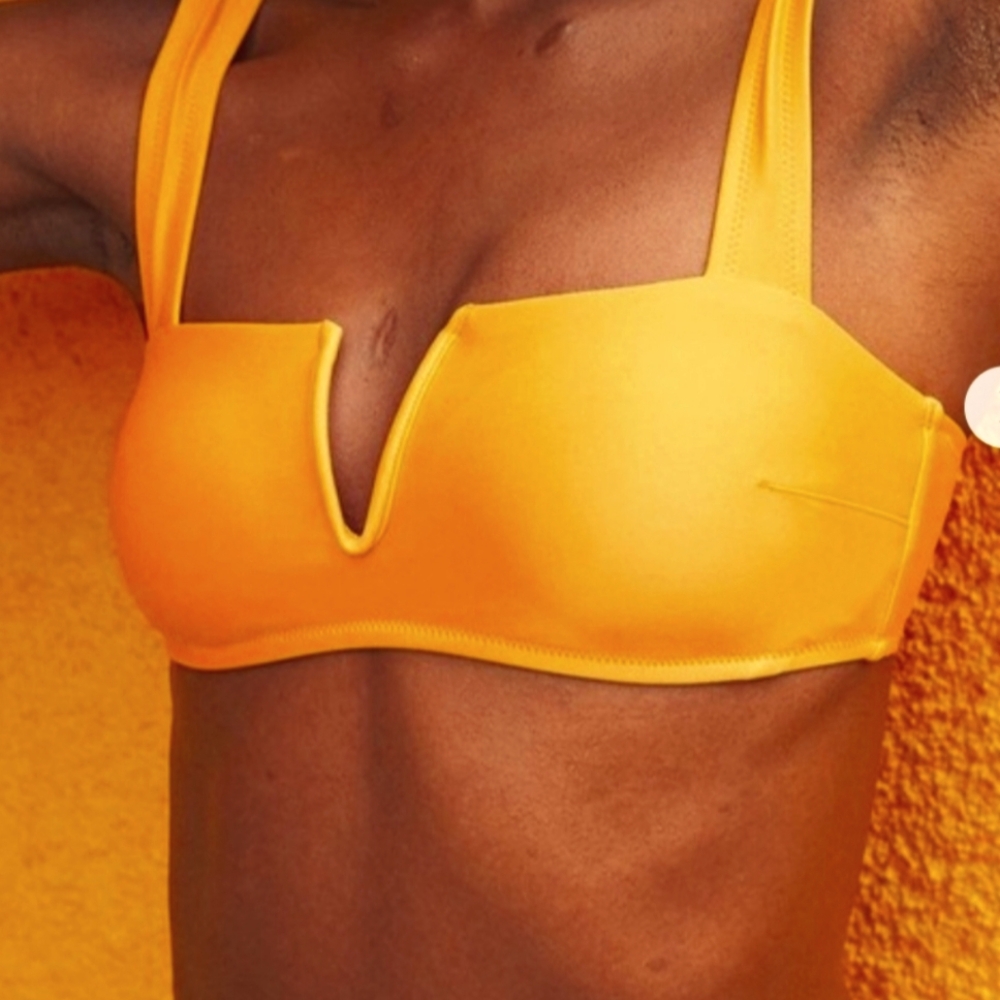 AERIE Crop Tank V PLUNGE padded Bikini Top Size S